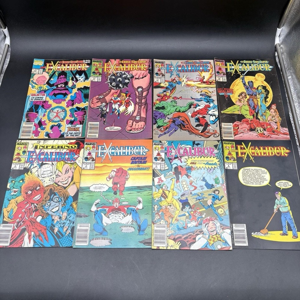Lot of 8 Excalibur Comics Marvel 1980s 1990s Cross-Time Caper